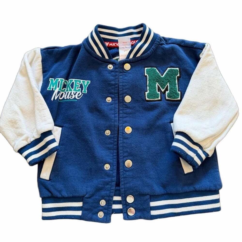 Disney Mickey Mouse Varsity Jacket Size 2T Blue White